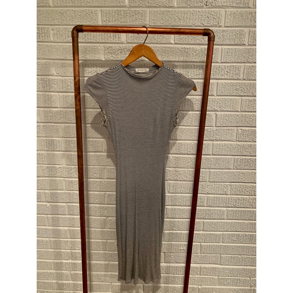 Stella Luce Rib Bodycon Mock Neck Midi Tube Dress